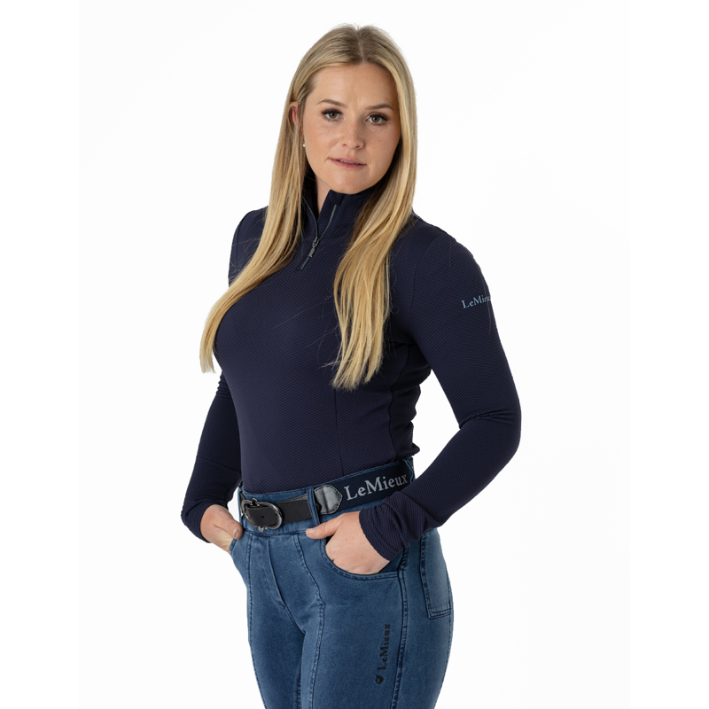 LeMieux Alice Quarter Zip Base Layer - Navy-5